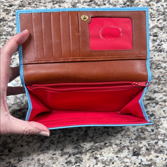 Dooney & Bourke Caribbean Blue Leather Wallet - Picture 7 of 9
